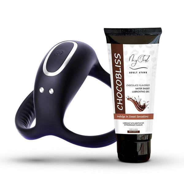 Men Ring Remote Controlled Massager & Chocolate Flavour Lube 60ML