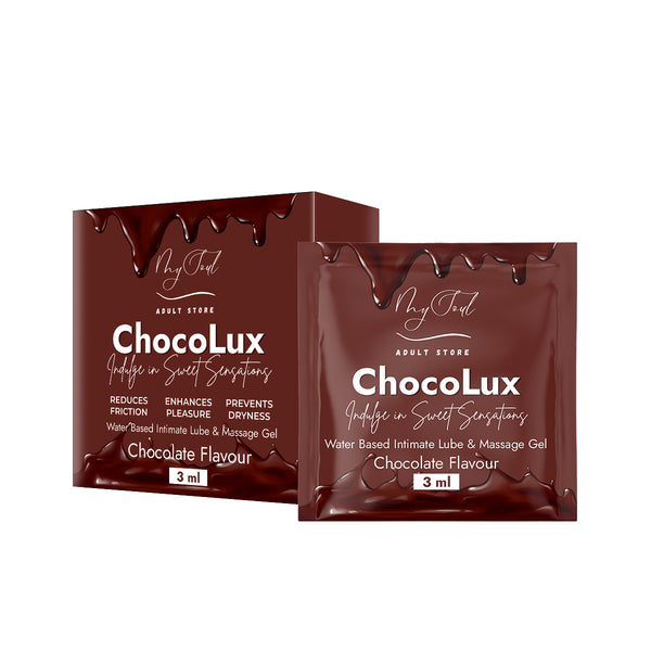 Chocolate Flavour-Water Based Lubricant For Men & Women | Enhanced Sensation, Increased Arousal, Variety & Novelty, Moisturizing Properties | Skin Friendly - 3 ML, 10 Sachets